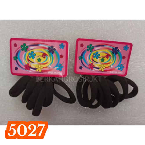 BERKAH 6PCS Ikat Rambut Donat HITAM 4.5cm / kunciran Karet ikat rambut impor Premium Terlaris